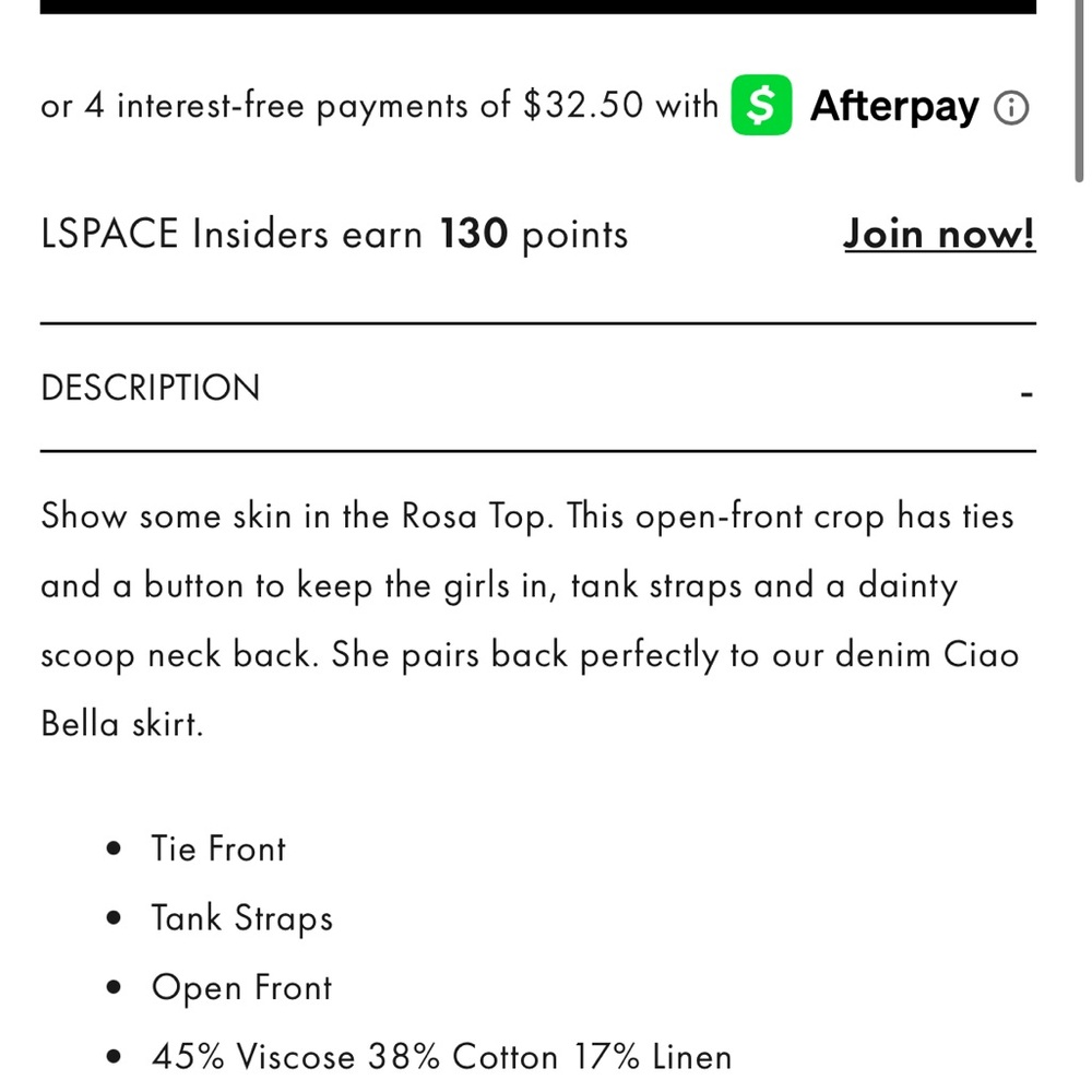 L*Space Cream Rosa Top - Picture 3 of 5